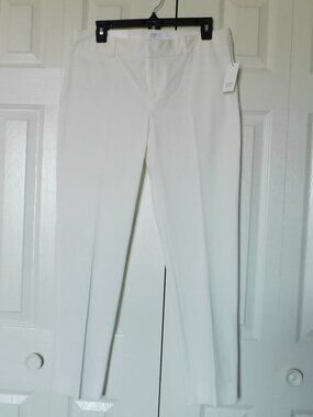 CROWN & IVY Ivory Dress Pants Ankle Classic Straight Leg Elegant Business 10R
